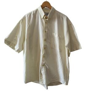 Vintage 90s Armani Exchange Short Sleeve Button Down Shirt Pale Yellow L